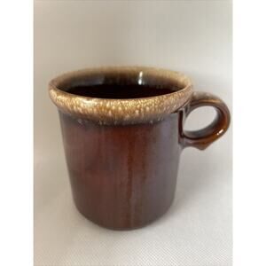 Vintage McCoy 1412 Brown Drip Glaze Mid-Century USA Coffee Mug Ring Handle
